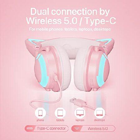 YOWU RGB 猫耳ヘッドホン 3G ワイヤレス 5.0 折りたたみ式 YOWU RGB 猫耳ヘッドホン 3G ワイヤレス 5.0 折りたたみ式