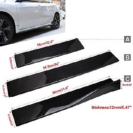 人気の新製品 Top10 Racing Universal Black Style Style Car Side Skirts 86.6Inch/2.2M Car Rocker Extension Panel Splitter Lip Compatible with Mitsubishi， Subaru，VW，