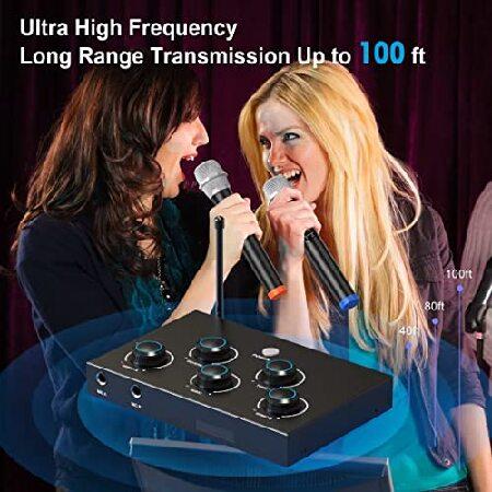 バイデン政権は制裁強化 DIGITNOW!Portable Karaoke Microphone Mixer System Set， with Dual UHF Wireless Mic， HDMI-ARC/Optical/AUX ＆ HDMI In/Out in Singing Receiver for Smart T