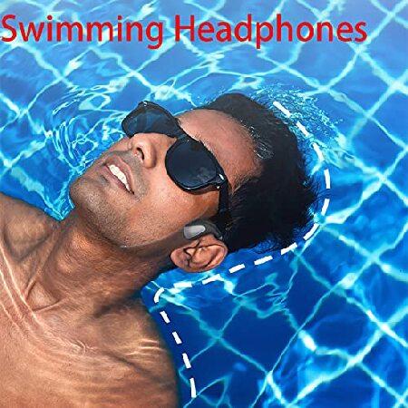 送料無料!! IKXO Waterproof Bone Conduction Headphones Bluetooth 5.0 Wireless Earbuds IPX8 Open Ear Underwater Bluetooth Gym Headphones with Microphone for Swimmi