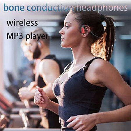 送料無料!! IKXO Waterproof Bone Conduction Headphones Bluetooth 5.0 Wireless Earbuds IPX8 Open Ear Underwater Bluetooth Gym Headphones with Microphone for Swimmi