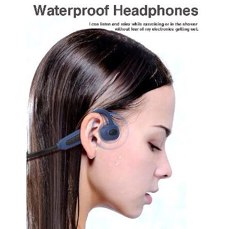 直売安い IKXO Waterproof Bone Conduction Headphones for Swimming， MP3 Player Wireless Sport Earphones IPX8 Open-Ear Built-in 8GB Flash Memory for Running， Divi