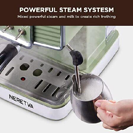 Neretva 15 Bar Espresso Coffee Machine with Milk Frother Steam Wand, 1350W Professional Coffee Maker, 54 Oz Removable Water Tank Espresso Maker Cappuc｜wolrd｜04