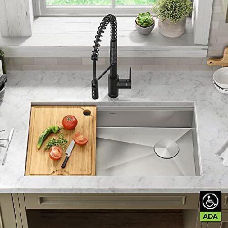 Kraus　KWU110-32　5.5　Undermount　Stainless　Steel　Sink　Kitchen　with　Kore　32　Single　16　Bowl　ADA　Workstation　32-inch　Accessories,　Gauge　Inch