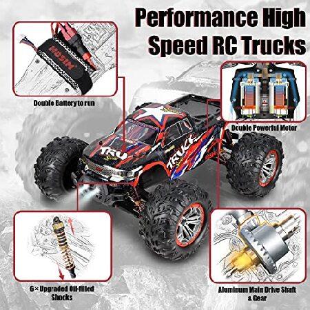 Hosim 1:10 Large Size 48+ KMH 4WD High Speed RC Monster Trucks,Hobby Grade RC Cars for Adults Boys Remote Control Vehicle 2 Batteries for 40+ Min Play｜wolrd｜02