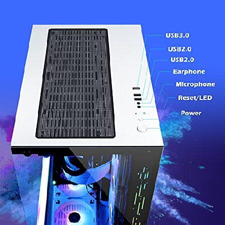 GIM ATX ミッドタワーケース ホワイト ゲーミングPCケース 強化