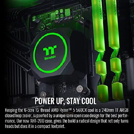 Thermaltake AH-360 Liquid-Cooled PC (AMD Ryzen 5 5600X, RTX 3060, 16GB RGB 3600Mhz DDR4 ToughRAM RGB Memory, 1TB Gen4 NVMe M.2, WiFi, Win 10 Home) Gam｜wolrd｜03