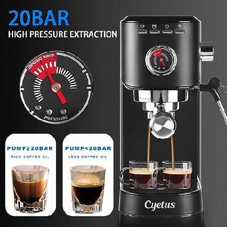 CYETUS Espresso Machine 20 Bar with Milk Frother Steam Wand