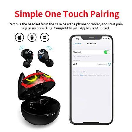 AMAFACE Wireless Earbuds for Youth Guys, Truly Wireless Headphones Stereo Sound in-Ear with Mic Touch Control, Sweat-Proof Bluetooth 5.0 Noise Reducti｜wolrd｜02