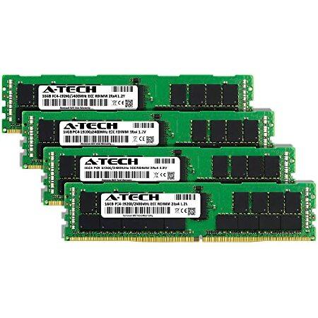 楽天モバイル A-Tech 64GB Kit (4 x 16GB) 2Rx4 PC4-19200 DDR4 2400MHz ECC Registered DIMM 288-Pin Dual Rank RDIMM 1.2V Server Workstation Memory RAM Upgrade Stick Mo