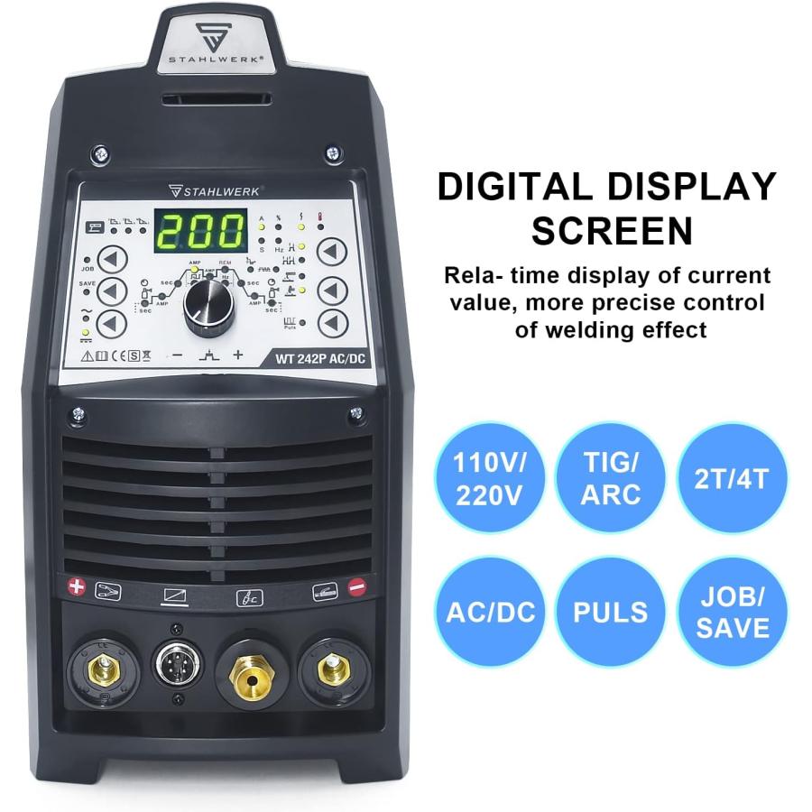 S STAHLWERK TIG溶接機200A AC DCパルスアルミフルデジタル制御