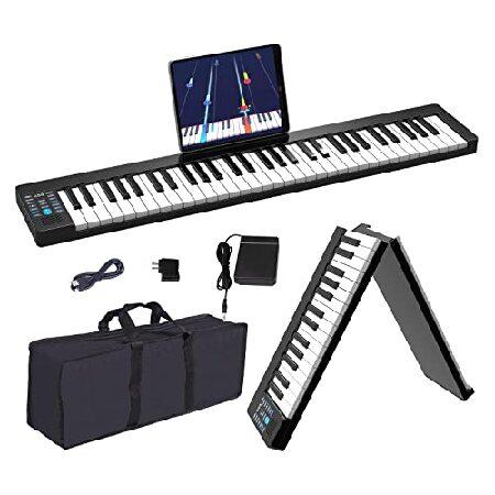KONIX 61 Key Folding Piano Keyboard, Portable Touch