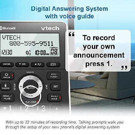 VTech VS306-3 DECT 6.0 3 Handsets Cordless Home Phone with Bluetooth, Answering System, Smart Call Blocker, Caller ID Announce, Backlit Display, Duple｜wolrd｜06