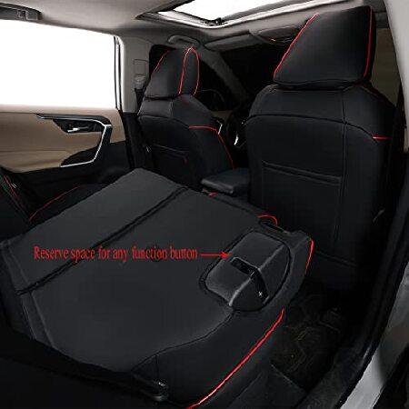 EKR Custom Fit 4Runner Car Seat Covers for Select Toyota 4Runner 2011-2023 (2-Row Model) - Full Set,Leather (Black with Red Piping)｜wolrd｜06