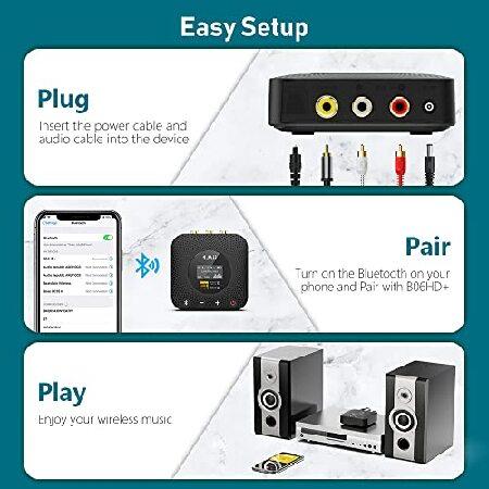 1Mii B06HD+ Hi-Res Bluetooth 5.1 Music Receiver for Home Stereo w/LDAC, Hi-Fi Bluetooth Adapter w/Audiophile DAC aptX HD Volume Control OLED Display,｜wolrd｜05