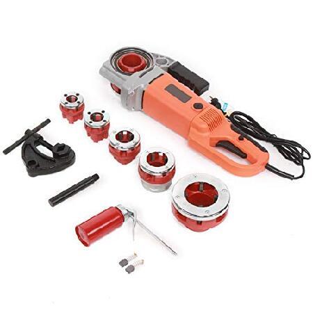 【お買得】 Electric Pipe Threader Tool Kit 2300W 110V， Portable Handheld Electric Pipe Threader Threading Machine With 6 Dies 1/2-Inch to 2-Inch Pipe Threading D