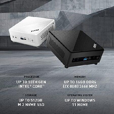 MSI Cubi 5 Mini PC: Intel Core i5-10210U, 8GB DDR4 (1x8GB) 2666MHz, 256GB SSD, WiFi 6, Bluetooth 5.2, USB Type-C, Dual Display, Energy Efficient, Whit｜wolrd｜02