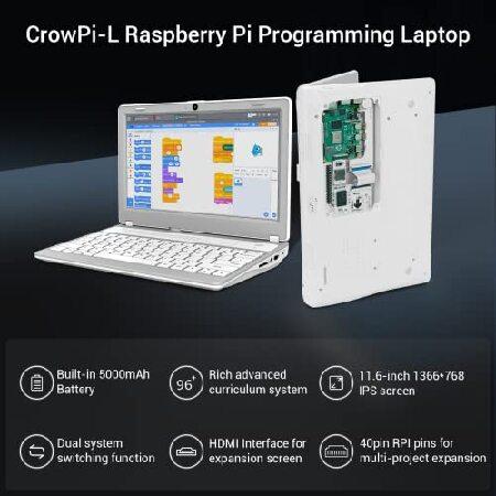 ELECROW Raspberry Piキット CrowPi-L プログラミング学習ノートパソコン シングルボードコンピューター パイソンとグラフィックコーディング学習 スターター用｜wolrd｜05