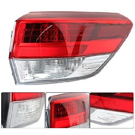 WFLNHB Right Side Outer Tail Light Assembly Replacement for Toyota Highlander 2017-2019 Passenger Side Rear Tail Light Lamp 815500E160 TO2804132｜wolrd｜04