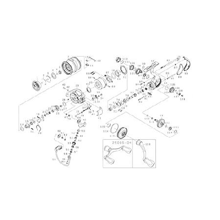 ダイワ(DAIWA) 純正パーツ 22 イグジスト LT2000S-P ハンドル 部品番号:118 部品コード:1H2C48｜wolrd｜02