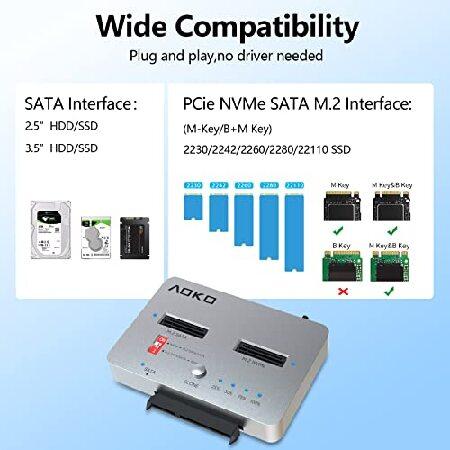 M.2 デュプリケーター NVMe/SATA クローンドッキングステーション SATAアダプターコンバーター付き AOKO アルミニウム USB-C - M.2 NVMe ＆ M.2 SATA/SATA アダ｜wolrd｜03