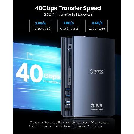 ORICO USB Cドッキングステーション Thunderbolt 3ドックデュアル