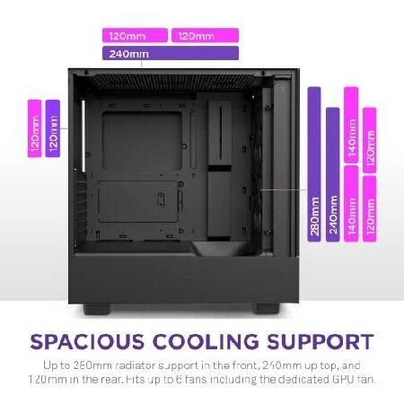 NZXT H5 ELITE ミドルタワー PCケース Black フロントガラス