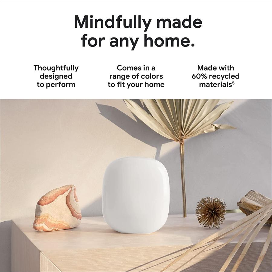 Google Nest WiFi Pro - Wi-Fi 6E - Reliable Home Wi-Fi System with Fast Speed and Whole Home Coverage - Mesh Wi-Fi Router - 3 Pack - Snow｜wolrd｜05