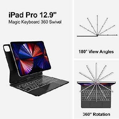 マジックキーボード iPad Pro 12.9 第3 第4 第5世代 超薄型 360°回転バックライトキーボード トラックパッド付き iPad Pro 12.9 マジックスタイルキーボードケ｜wolrd｜04