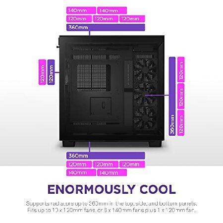 NZXT H9 Flow 2層構造 ミドルタワー PCケース Black CM-H91FB-01 CS8576｜wolrd｜02