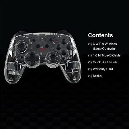 Mad Catz C.A.T. 9 Bluetooth 5.0 Wireless USB-C Wired Game Controller Clear 8-color RGB Illumination Dual Vibration 6-Axis Motion Sensor - PC/iPhone/An｜wolrd｜06