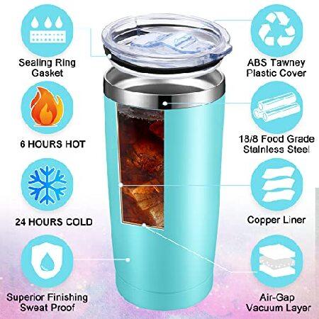 20 Pack Insulated Coffee Tumbler 20oz Stainless Steel Vacuum Travel Tumbler Cup with Lid and Straw Powder Coated Coffee Cup Mugs for Cold or Hot Drink｜wolrd｜03