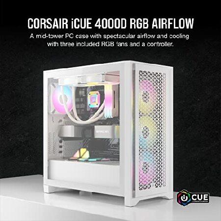 Corsair iCUE 4000D RGB Airflow Mid-Tower True White ミドルタワー型