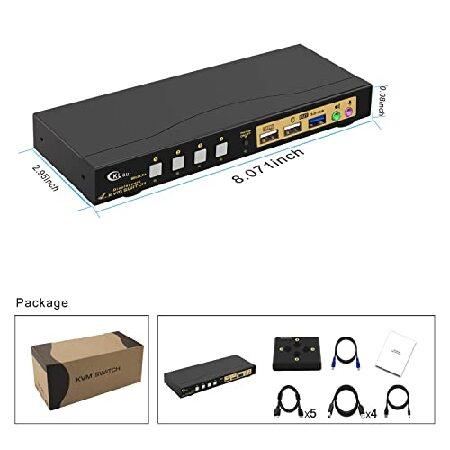 CKLau 4 Port USB 3.0 Displayport 1.4 KVM Switch 4K@144Hz 8K@30Hz