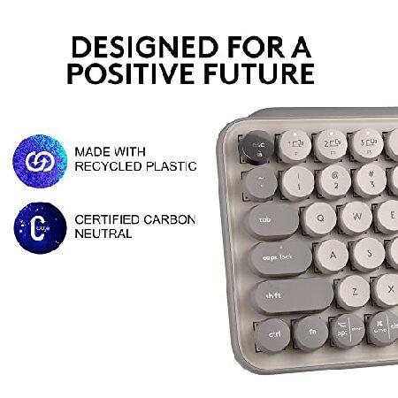 Logitech POP Keys Mechanical Wireless Keyboard with Customizable Emoji Keys, Durable Compact Design, Bluetooth or USB Connectivity, Multi-Device, OS C｜wolrd｜05