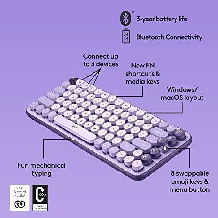 Logitech POP Keys Mechanical Wireless Keyboard with Customizable Emoji Keys, Durable Compact Design, Bluetooth or USB Connectivity, Multi-Device, OS C｜wolrd｜06