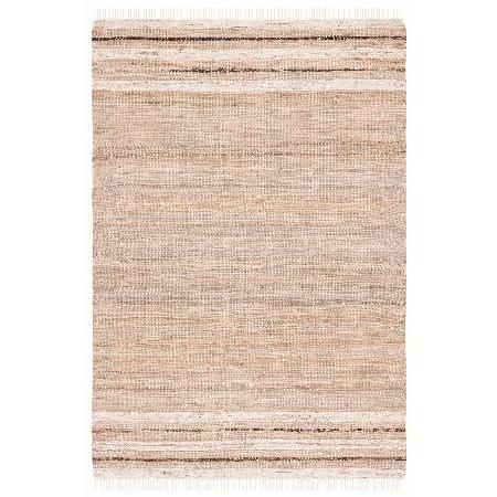 Safavieh Natura Collection 5' x 8' Natural/Brown NAT873T Handmade Boho Farmhouse Coastal Jute ＆ Wool Area Rug｜wolrd｜02