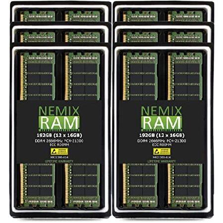 NEMIX RAM 192GB (12x16GB) DDR4-2666MHz PC4-21300 ECC RDIMM 1Rx4