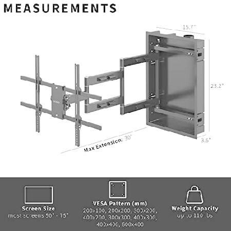VIVO 埋め込み型 50~75インチ LED LCD テレビ 壁マウント 関節式 フル