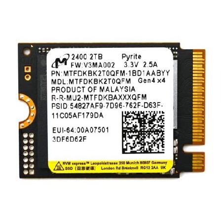 Micron 2TB 2400 M.2 2230 NVMe PCIe 4.0x4 SSD MTFDKBK2T0QFM