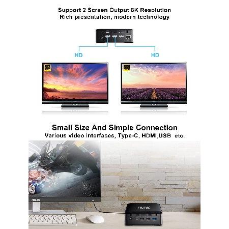 宅送 RUPA Mini PC Box 8GB LPDDR4X 64GB EMCC， Octa-Core Low Power Consumption Processor (up to 4.2GHz)， Gigabit Ethernet， 8K@60Hz， WiFi 6， BT， VESA for Offi