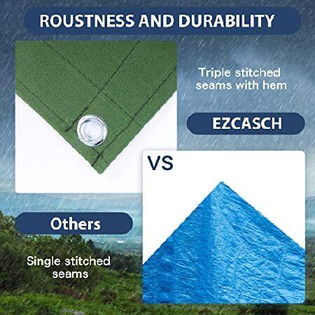 Ezcasch 12フィートx20フィート キャンバスタープ 高耐久 防水