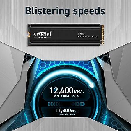 内蔵型SSD Crucial T700 2TB CT2000T700SSD5 Crucial T700 2TB PCIe Gen5 NVMe M.2 SSD with heatsink