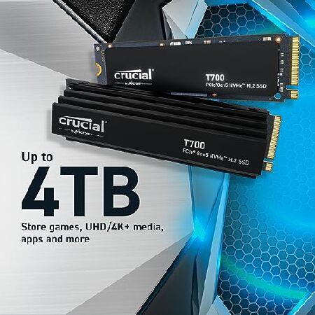 Crucial T700 2TB Gen5 NVMe M.2 SSD ヒートシンク付き - 最大