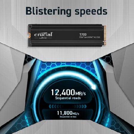 【中古】Crucial GEN5 m.2 SSD T700 2TB Crucial T700 2TB Gen5 NVMe M.2 SSD - 最大12,400MB/秒