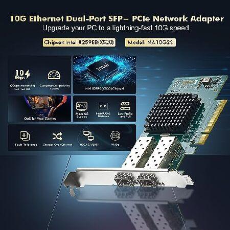 Binardat 2ポート 10G イーサネット PCIeネットワークアダプター Binardat 2ポート 10G SFP+ PCIe ネットワークアダプター Intel