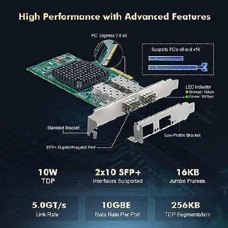 Binardat 2ポート 10G イーサネット PCIeネットワークアダプター Binardat 2ポート 10G イーサネットPCIe ネットワークアダプター