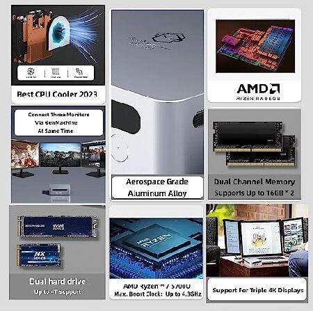 GenMachine Mini PC Windows 11, Gaming, Small Desktop Computer, AMD