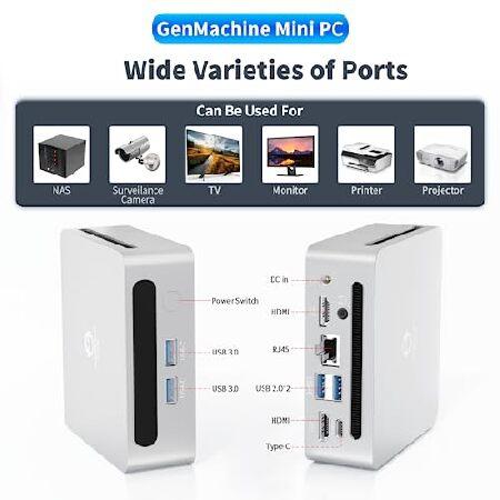 好きに GenMachine Mini PC Windows 11， Mini PC Gaming， Small Desktop Computer， AMD Ryzen 7 5700U up to 4.3GHz， 16GB DDR4， 512GB SATA ＆ M.2 NVMe for Office， H