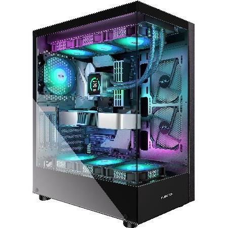 MUSETEX PCケース E-ATX 4 PWM ARGBファン ＆ サイドファン2個